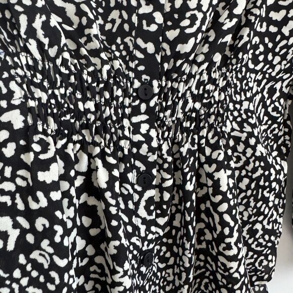 Fortune+Ivy Women Leopard Print Long Sleeve Button-Up Blouse Size S - Picture 6 of 8